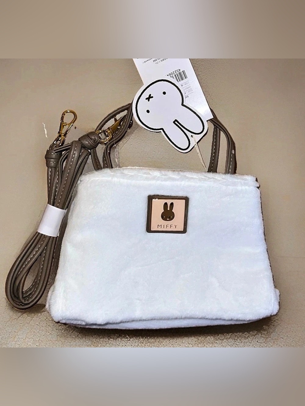 Miffy Faux Fur Mini Shoulder Bag with Detachable Strap by Siffler Imported